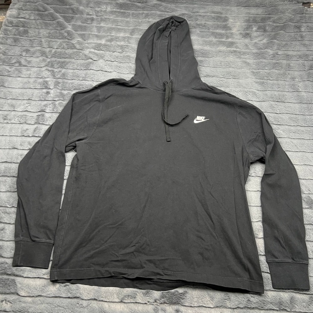 Nike Mens Sportswear Cotton Jersey Hoodie Black Futura Logo Pullover Large